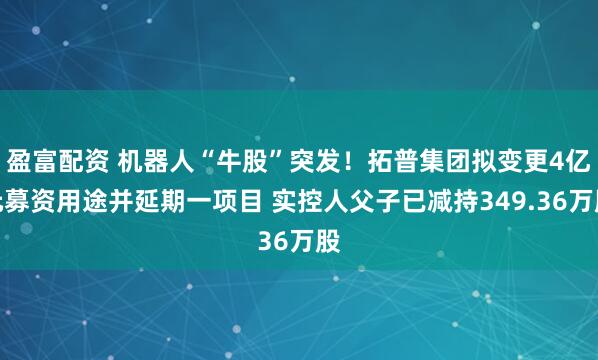 盈富配资 机器人“牛股”突发！拓普集团拟变更4亿元募资用途并延期一项目 实控人父子已减持349.36万股