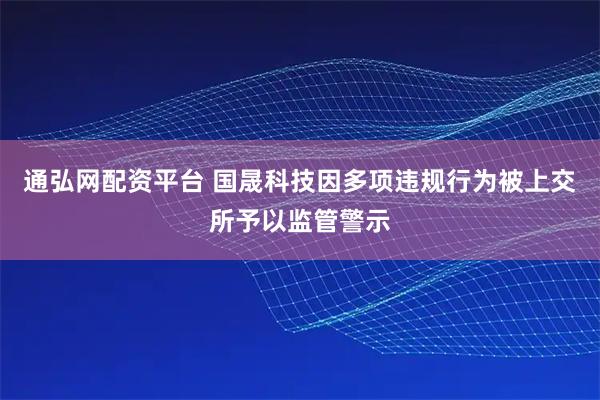 通弘网配资平台 国晟科技因多项违规行为被上交所予以监管警示