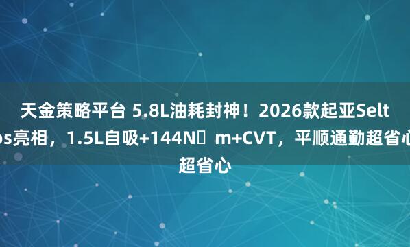 天金策略平台 5.8L油耗封神！2026款起亚Seltos亮相，1.5L自吸+144N・m+CVT，平顺通勤超省心